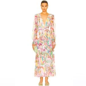 Rococo Sand Rio Long Dress Multi Tropical Size M NEW